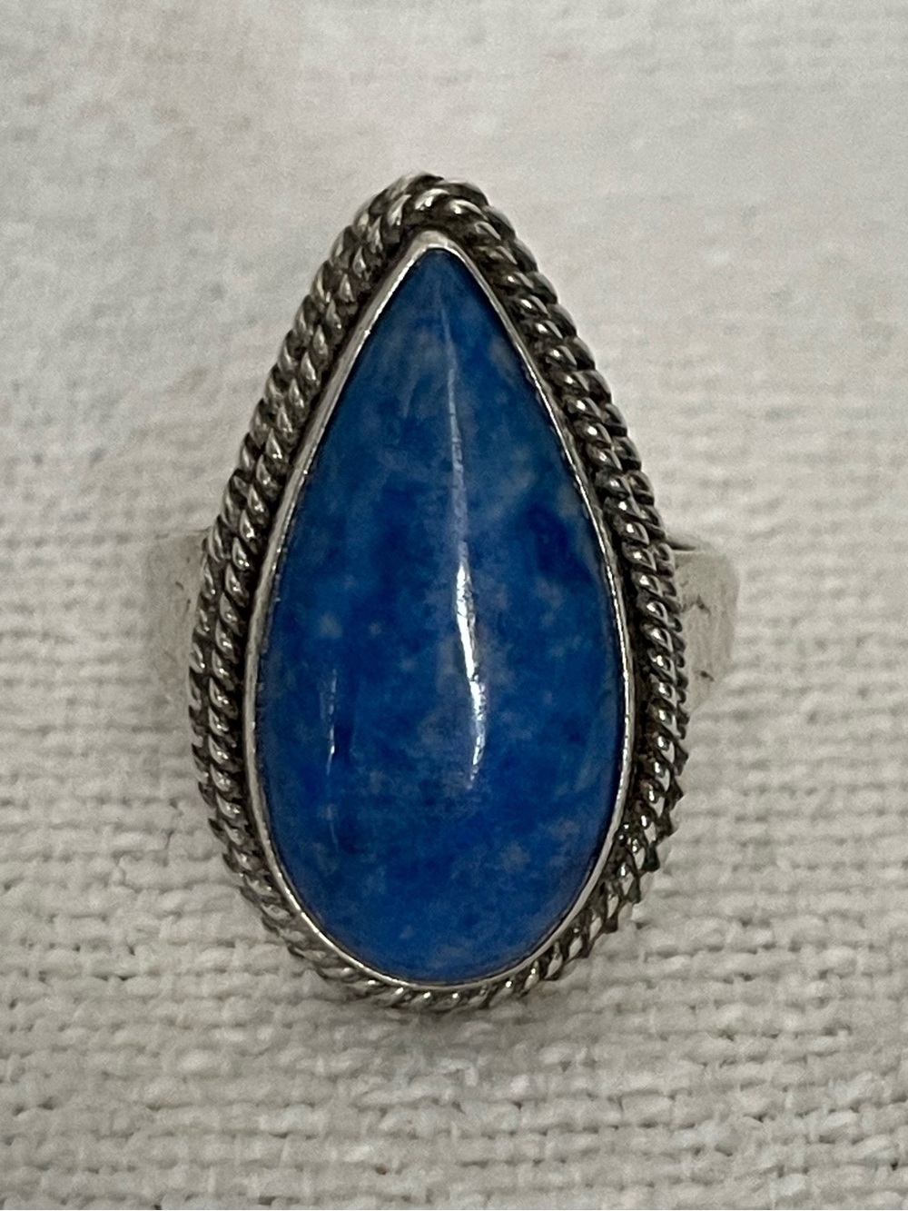 Vintage Sterling Lapiz Lazuli Navajo Ring - Signed